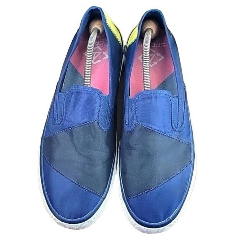 Mens Sperry STS 19283 Skateboard Loafer Blue/Black/Yellow Size 10.5